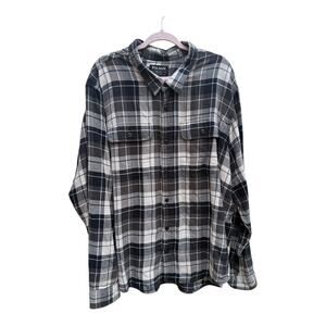 Filson Classic Flannel Shirt Mens XXXL Black Gray Plaid 100% Cotton Button Front